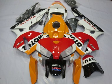 2005-2006 Honda CBR600RR Motorcycle Fairings - White Repsol Australia