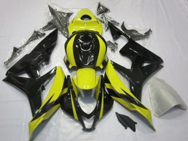 2007-2008 Honda CBR600RR Motorcycle Fairings - Yellow Glossy Black OEM Style Australia
