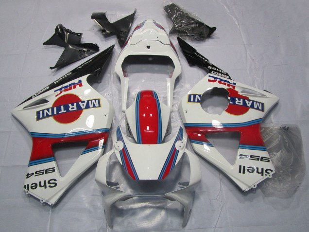 2002-2003 Honda CBR954RR Motorcycle Fairings - White Red Black Martini Australia