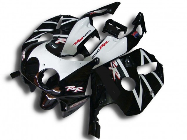 1990-1998 Honda CBR250RR Motorcycle Fairings - Glossy Black White RR Australia