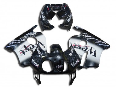 1990-1998 Honda CBR250RR Motorcycle Fairings - Glossy Black White West Australia