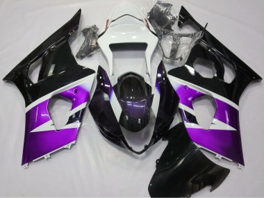 2003-2004 Suzuki GSXR 1000 Motorcycle Fairings - Purple White Glossy Black Australia