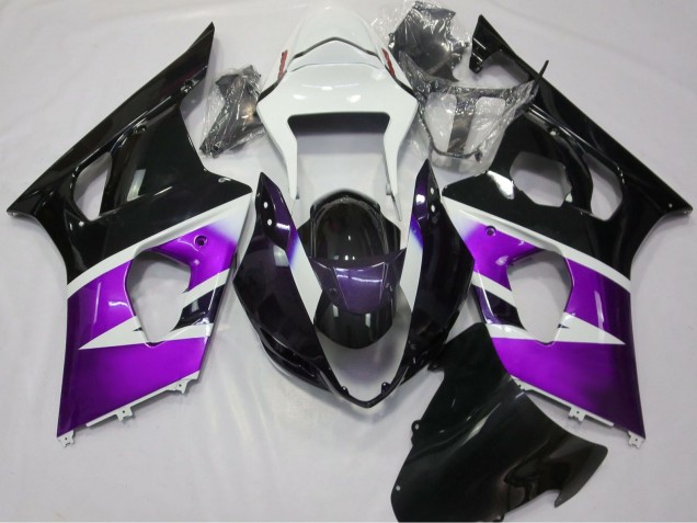 2003-2004 Suzuki GSXR 1000 Motorcycle Fairings - Purple White Glossy Black Australia