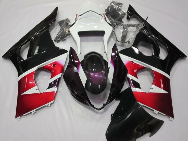 2003-2004 Suzuki GSXR 1000 Motorcycle Fairings - Red White Glossy Black Australia