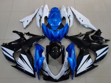 2009-2016 Suzuki GSXR 1000 Motorcycle Fairing - White Blue Black Australia