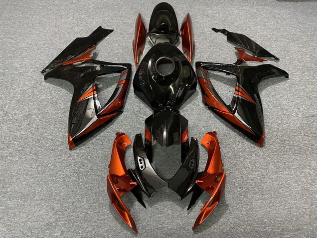 2006-2007 Suzuki GSXR 600 / GSXR 750 Motorcycle Fairings - Glossy Black Orange Australia