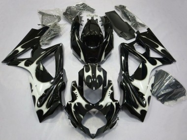 2008-2010 Suzuki GSXR 600 / GSXR 750 Motorcycle Fairings - Glossy Black White Australia