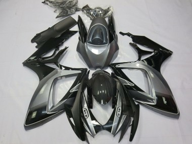 2006-2007 Suzuki GSXR 600 / GSXR 750 Motorcycle Fairings - Grey Glossy Black Stripe Australia