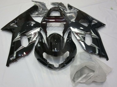 2001-2003 Suzuki GSXR 600 / GSXR 750 Motorcycle Fairings - Glossy Black Silver White Australia