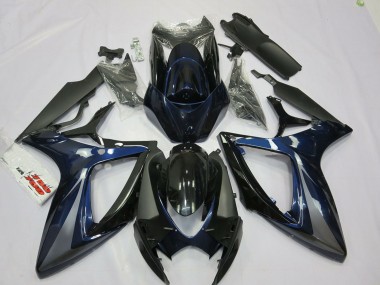 2006-2007 Suzuki GSXR 600 / GSXR 750 Motorcycle Fairings - Blue Grey Black Stripe Australia
