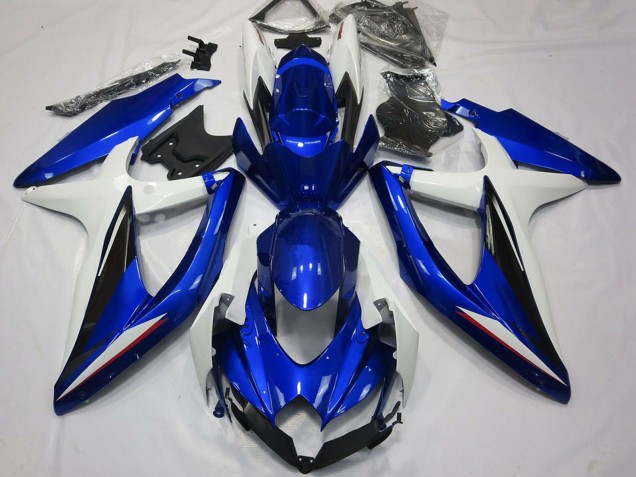 2008-2010 Suzuki GSXR 600 / GSXR 750 Motorcycle Fairings - White Blue Black Australia