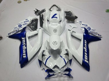 2008-2010 Suzuki GSXR 600 / GSXR 750 Motorcycle Fairings - White Blue Jordan Australia
