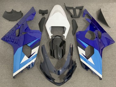 2004-2005 Suzuki GSXR 600 / GSXR 750 Motorcycle Fairing - White Blue Black Australia