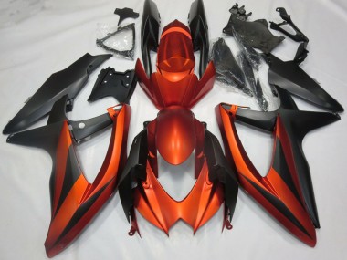2008-2010 Suzuki GSXR 600 / GSXR 750 Motorcycle Fairings - Burnt Orange Matte Black Australia