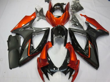 2006-2007 Suzuki GSXR 600 / GSXR 750 Motorcycle Fairings - Burnt Orange Grey Glossy Black Australia