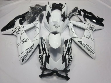 2008-2010 Suzuki GSXR 600 / GSXR 750 Motorcycle Fairings - White Black Alstare Corona Motul Australia