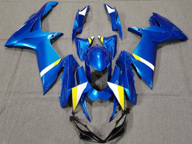 2011-2024 Suzuki GSXR 600 / GSXR 750 Motorcycle Fairings - Blue White Yellow Australia