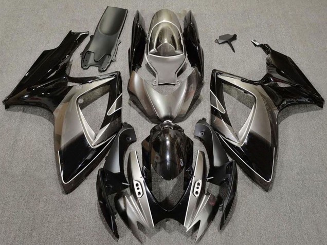2006-2007 Suzuki GSXR 600 / GSXR 750 Motorcycle Fairings - Dark Silver Glossy Black Australia