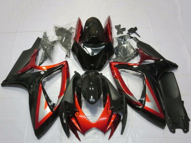 2006-2007 Suzuki GSXR 600 / GSXR 750 Motorcycle Fairings - Glossy Black Red Silver Australia