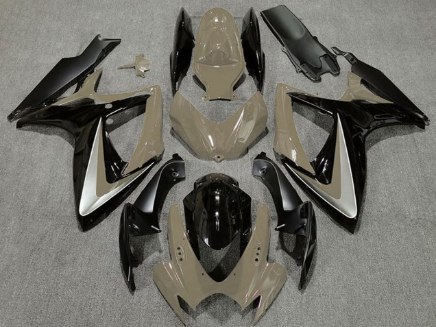 2006-2007 Suzuki GSXR 600 / GSXR 750 Motorcycle Fairings - Desert Tan Silver Glossy Black OEM Style Australia