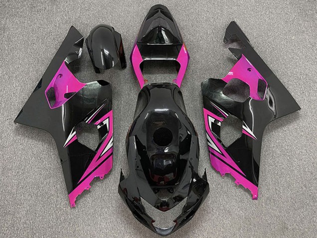 2004-2005 Suzuki GSXR 600 / GSXR 750 Motorcycle Fairings - Glossy Black Pink Australia