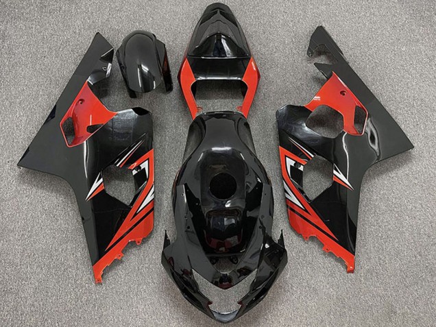 2004-2005 Suzuki GSXR 600 / GSXR 750 Motorcycle Fairings - Glossy Black Red Australia