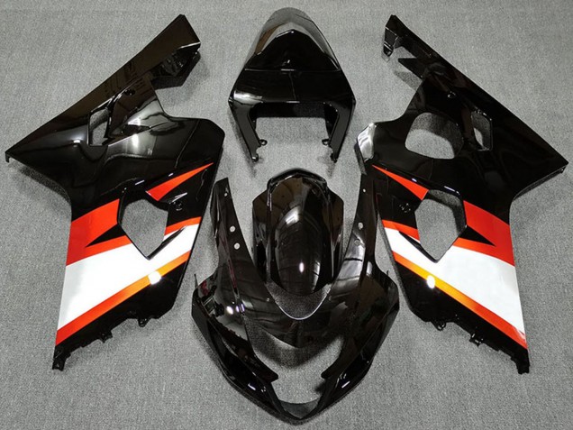 2004-2005 Suzuki GSXR 600 / GSXR 750 Motorcycle Fairings - Glossy Black Orange White Australia