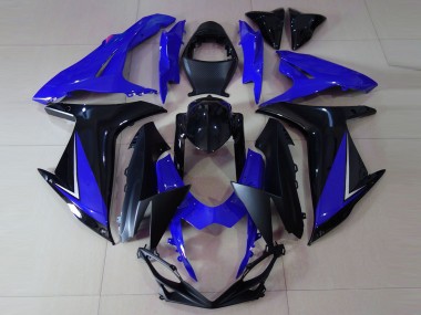 2011-2024 Suzuki GSXR 600 / GSXR 750 Motorcycle Fairings - Blue Glossy Black Australia