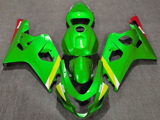 2004-2005 Suzuki GSXR 600 / GSXR 750 Motorcycle Fairings - Green Yellow White Australia