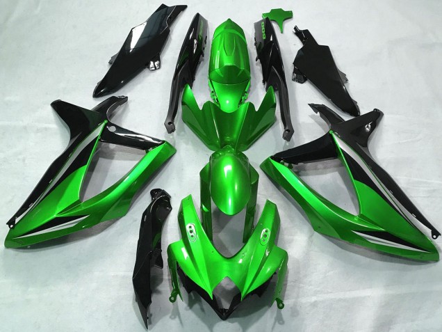 2008-2010 Suzuki GSXR 600 / GSXR 750 Motorcycle Fairings - Green Silver Glossy Black Australia
