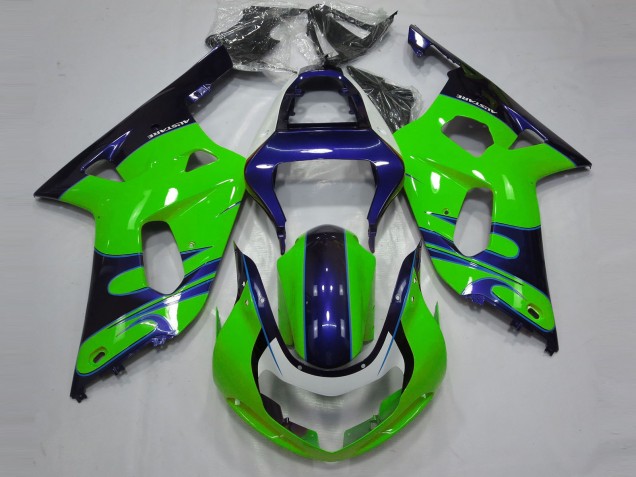 2001-2003 Suzuki GSXR 600 / GSXR 750 Motorcycle Fairings - Green Blue Black Australia