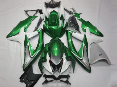 2008-2010 Suzuki GSXR 600 / GSXR 750 Motorcycle Fairings - White Green Silver Glossy Black Australia