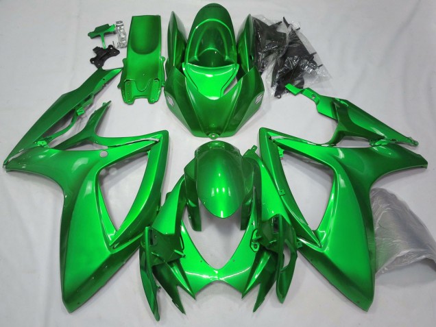 2006-2007 Suzuki GSXR 600 / GSXR 750 Motorcycle Fairings - Glossy Green Plain Australia