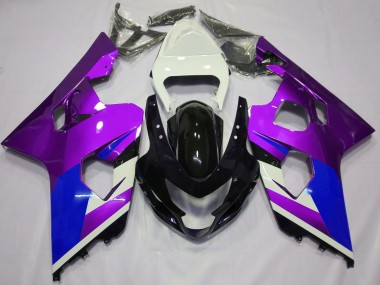 2004-2005 Suzuki GSXR 600 / GSXR 750 Motorcycle Fairings - White Purple Blue Glossy Black Australia