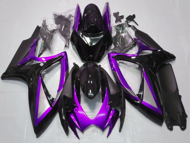 2006-2007 Suzuki GSXR 600 / GSXR 750 Motorcycle Fairings - Purple Glossy Black Matte Black Australia