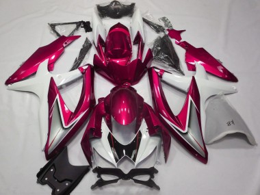 2008-2010 Suzuki GSXR 600 / GSXR 750 Motorcycle Fairings - White Red Silver Black Australia