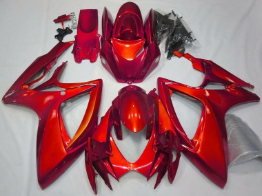 2006-2007 Suzuki GSXR 600 / GSXR 750 Motorcycle Fairings - Glossy Red Plain Australia