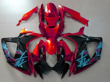 2006-2007 Suzuki GSXR 600 / GSXR 750 Motorcycle Fairings - Red Black Light Blue Australia