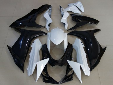 2011-2024 Suzuki GSXR 600 / GSXR 750 Motorcycle Fairings - White Glossy Black Australia