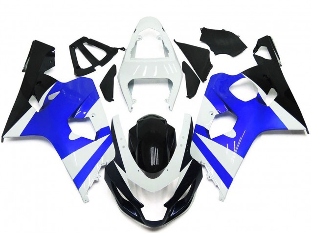 2004-2005 Suzuki GSXR 600 / GSXR 750 Motorcycle Fairing Kits - White Blue Glossy Black Australia