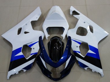 2004-2005 Suzuki GSXR 600 / GSXR 750 Motorcycle Fairing - White Blue Glossy Black Australia
