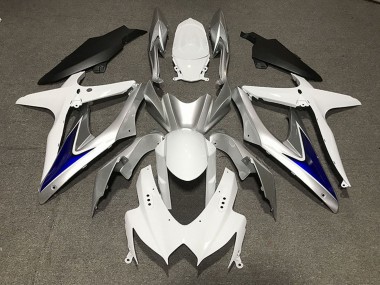 2008-2010 Suzuki GSXR 600 / GSXR 750 Motorcycle Fairings - White Silver Blue Matte Black Australia