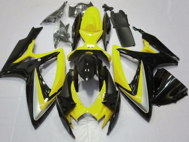 2006-2007 Suzuki GSXR 600 / GSXR 750 Motorcycle Fairings - Yellow Glossy Black Australia
