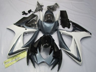 2006-2007 Suzuki GSXR 600 / GSXR 750 Motorcycle Fairings - White Grey Glossy Black Australia