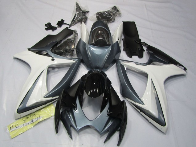 2006-2007 Suzuki GSXR 600 / GSXR 750 Motorcycle Fairings - White Grey Glossy Black Australia
