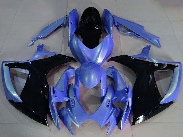 2006-2007 Suzuki GSXR 600 / GSXR 750 Motorcycle Fairings - Light Blue Glossy Black Australia