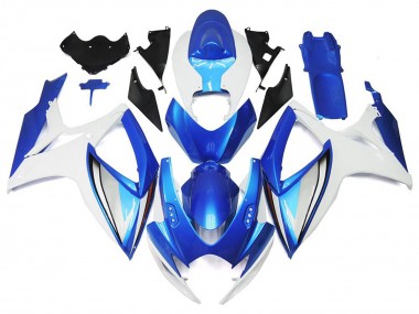 2006-2007 Suzuki GSXR 600 / GSXR 750 Motorcycle Fairings - White Blue OEM Style Australia