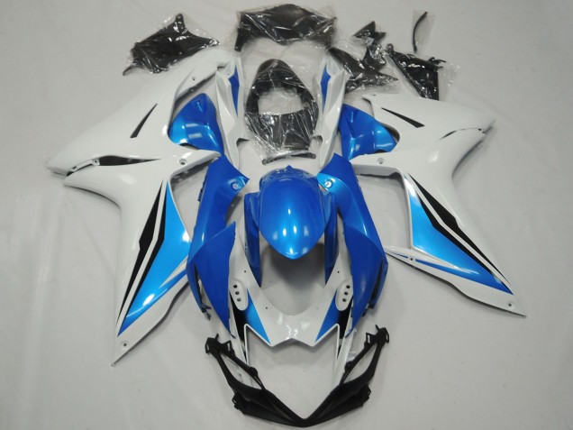 2011-2024 Suzuki GSXR 600 / GSXR 750 Motorcycle Fairings - White Light Blue Glossy Black OEM Style Australia