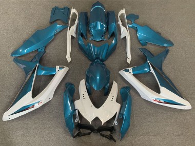 2008-2010 Suzuki GSXR 600 / GSXR 750 Motorcycle Fairings - White Light Blue OEM Style Australia