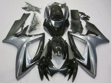 2006-2007 Suzuki GSXR 600 / GSXR 750 Motorcycle Fairings - Silver Glossy Black Matte Black Australia